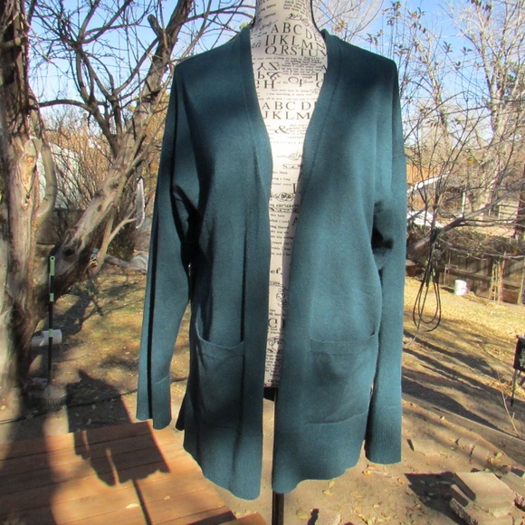 Time and Tru Teal Women's Cardigan - Picture 1 of 7
